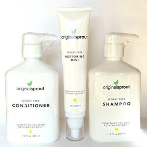 Original Sprout Worry Free shampoo/conditioner/restoring mist, new